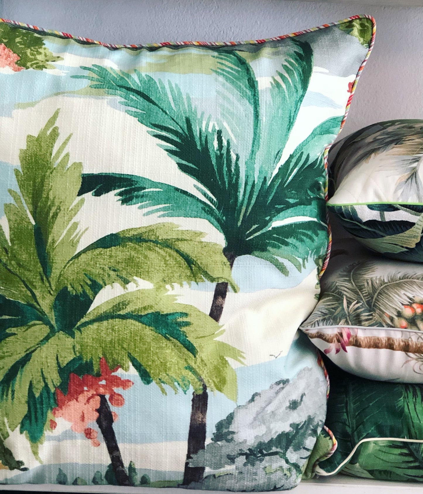 tropical palm scenic cushions