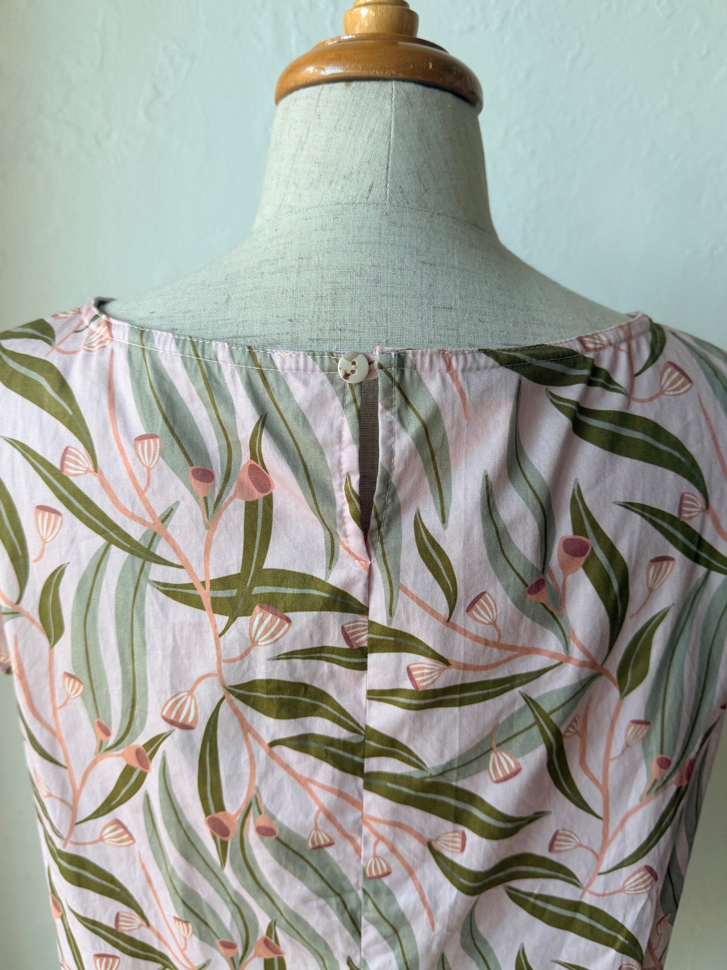 pink gum leaf blouse