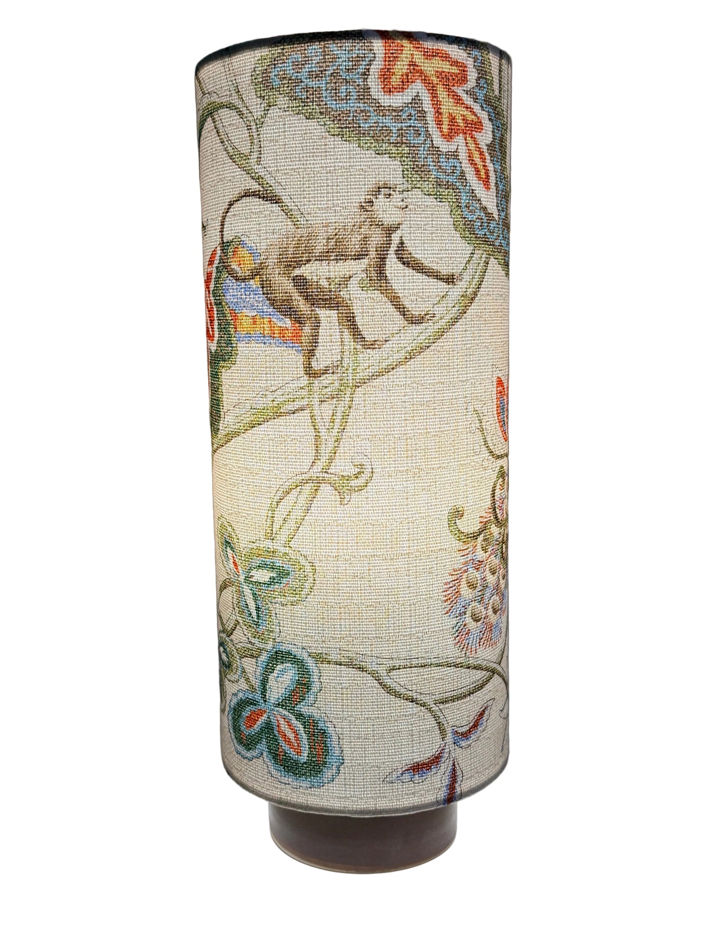 aj circle lamp with monkey and floral motifs