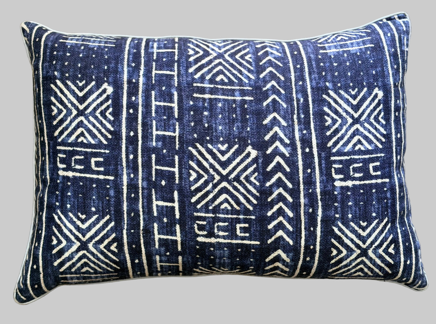 navy mudcloth cushion