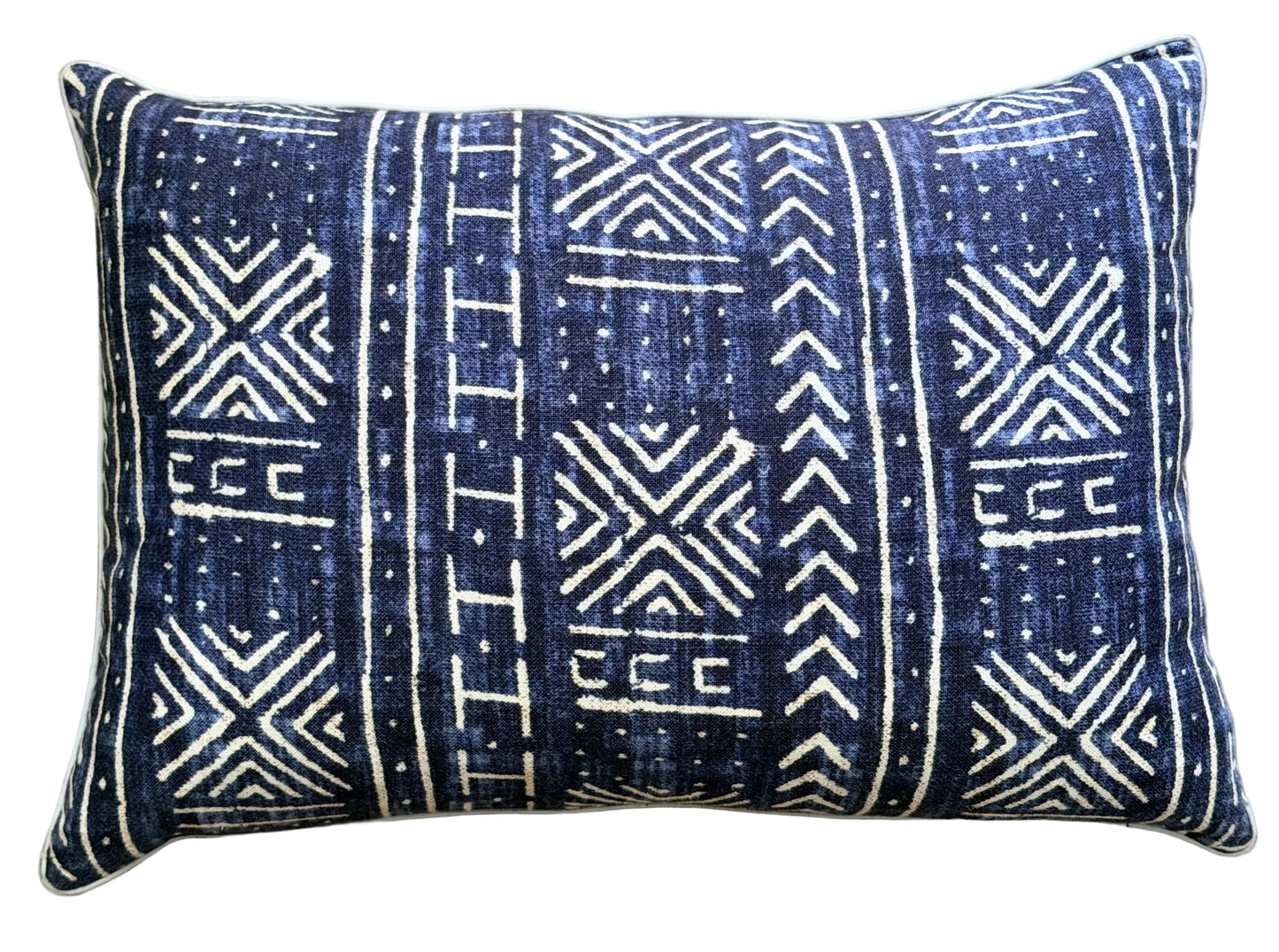 navy mudcloth cushion