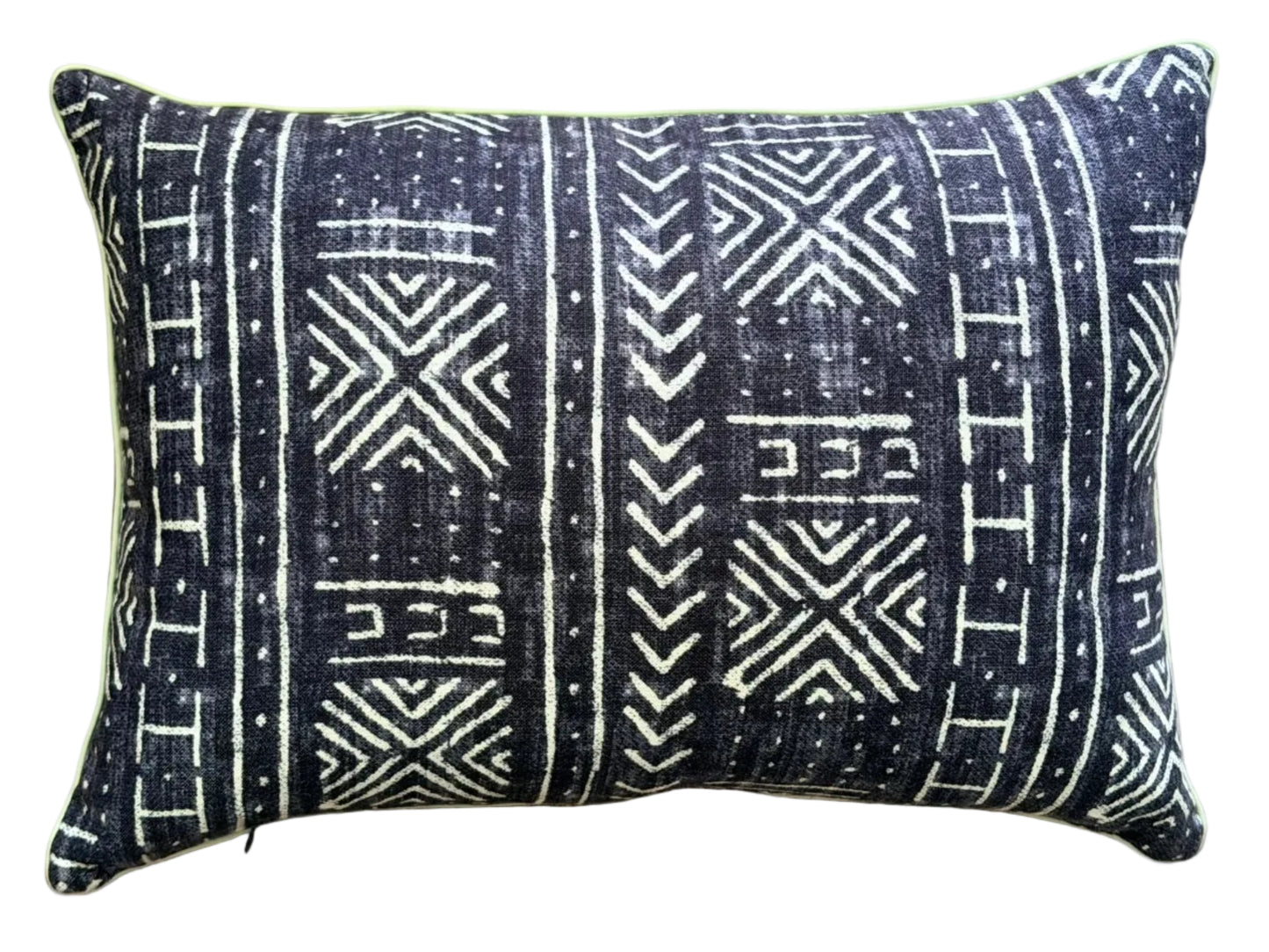 charcoal mud cloth lumbar pillow