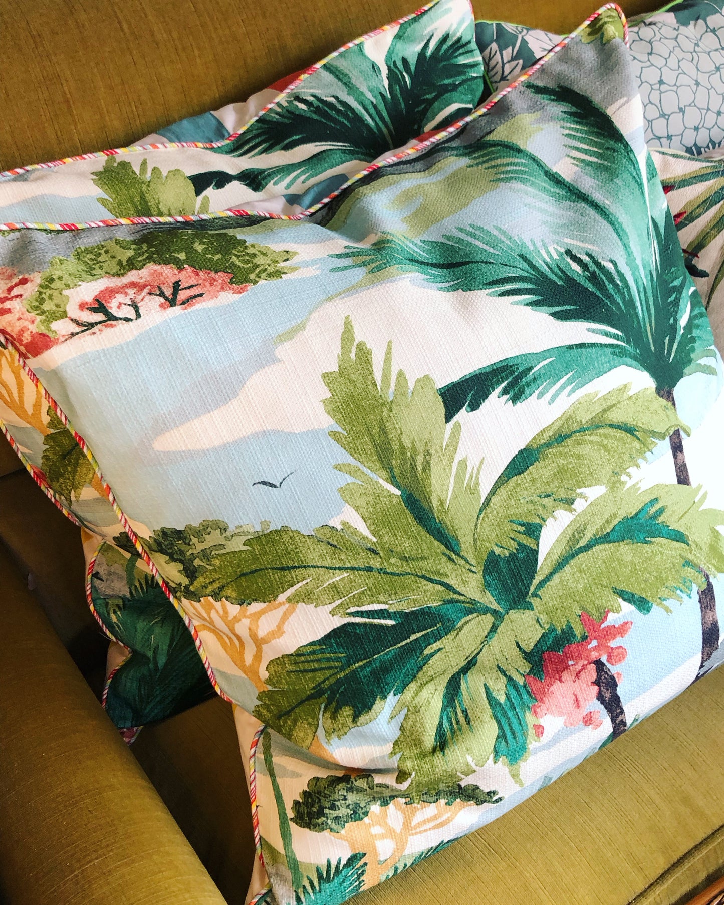tropical palm scenic cushions