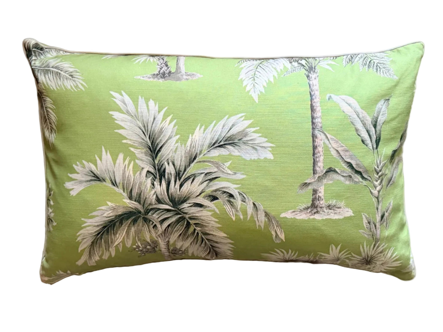 green tropical lumbar cushion