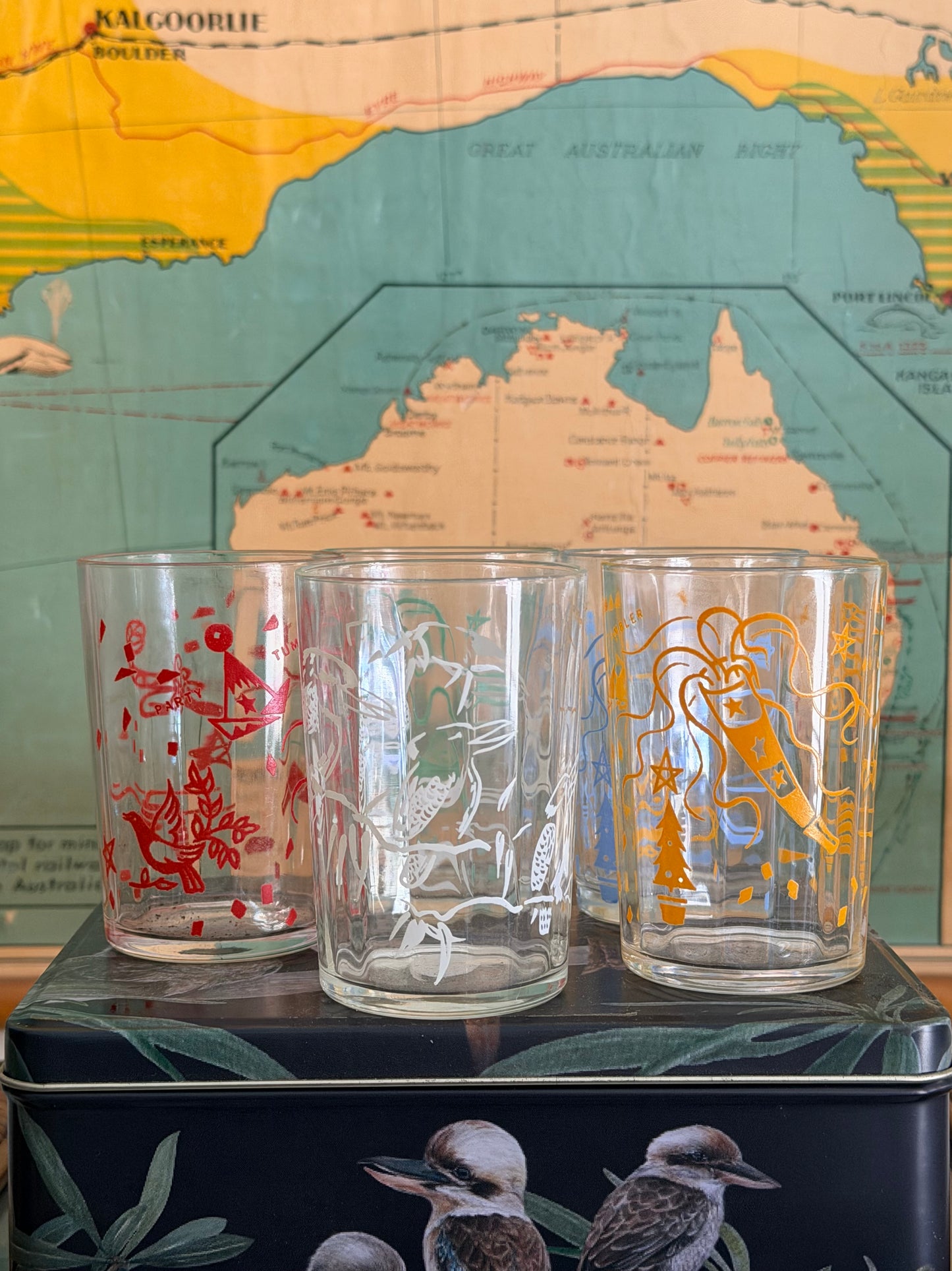 retro set glassware