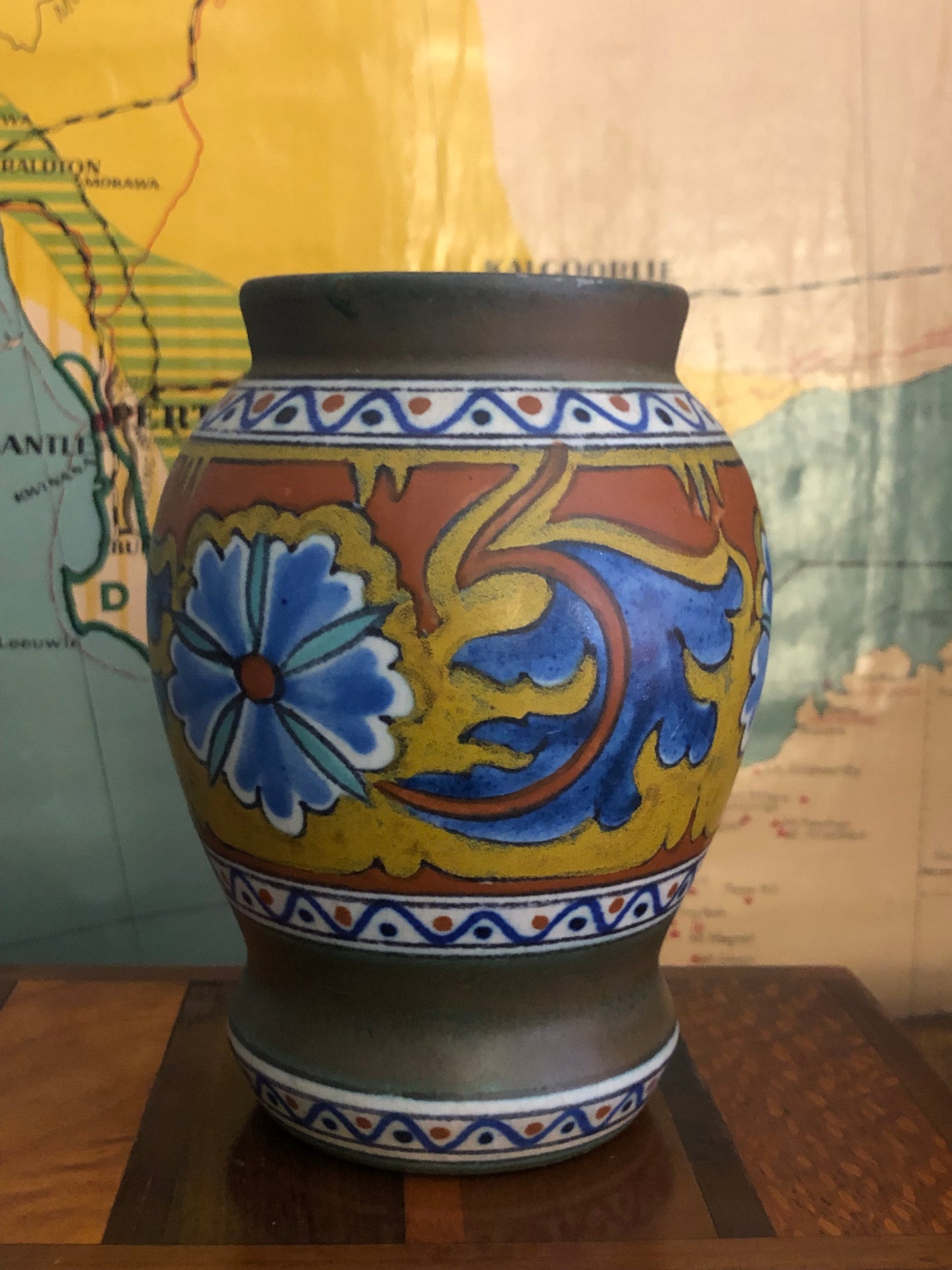 Pair Art Deco Gouda Vases