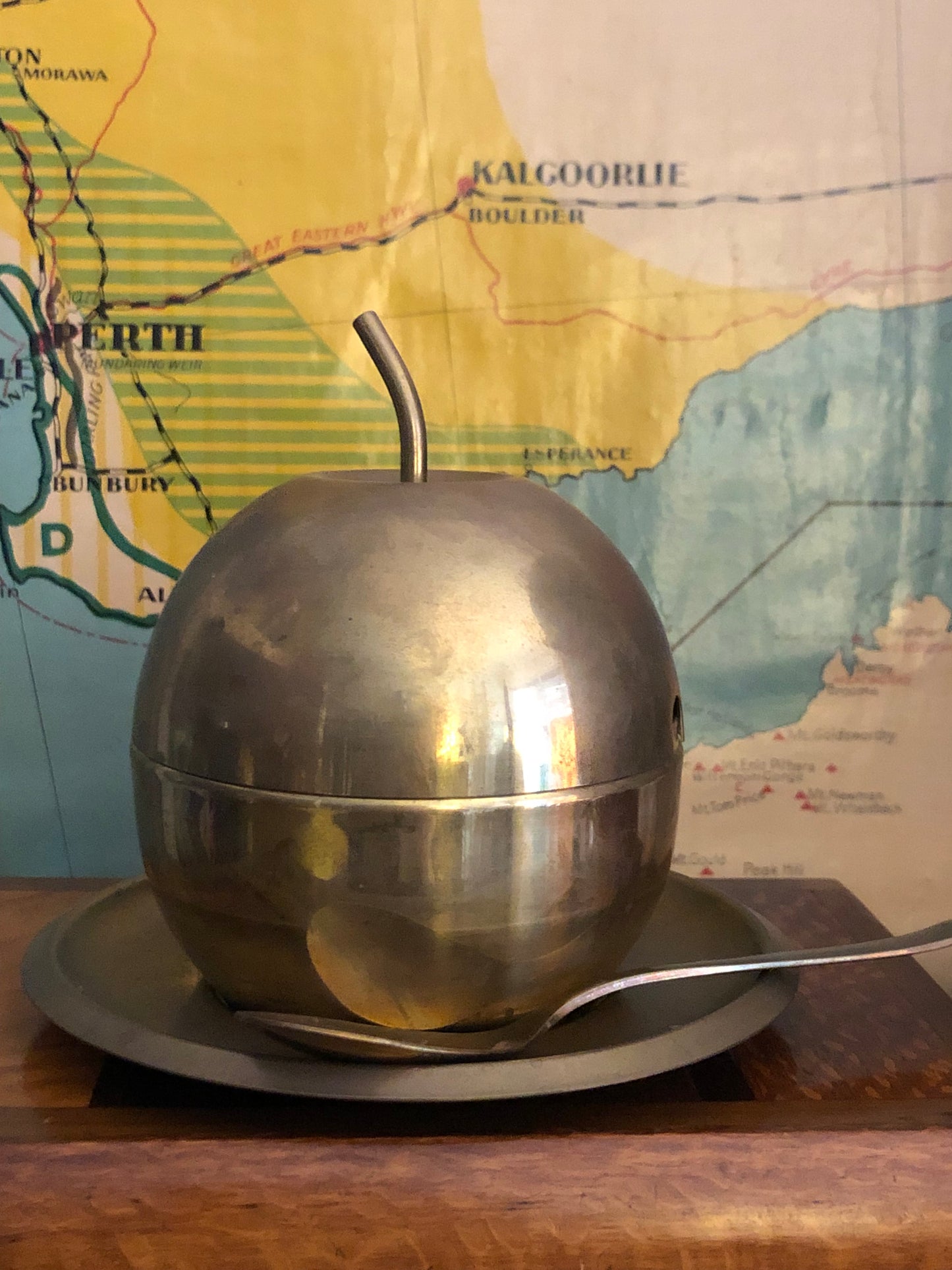 Vintage brass sugar bowl x