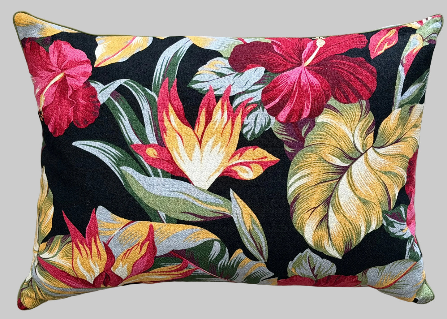 black bold hibiscus cushions