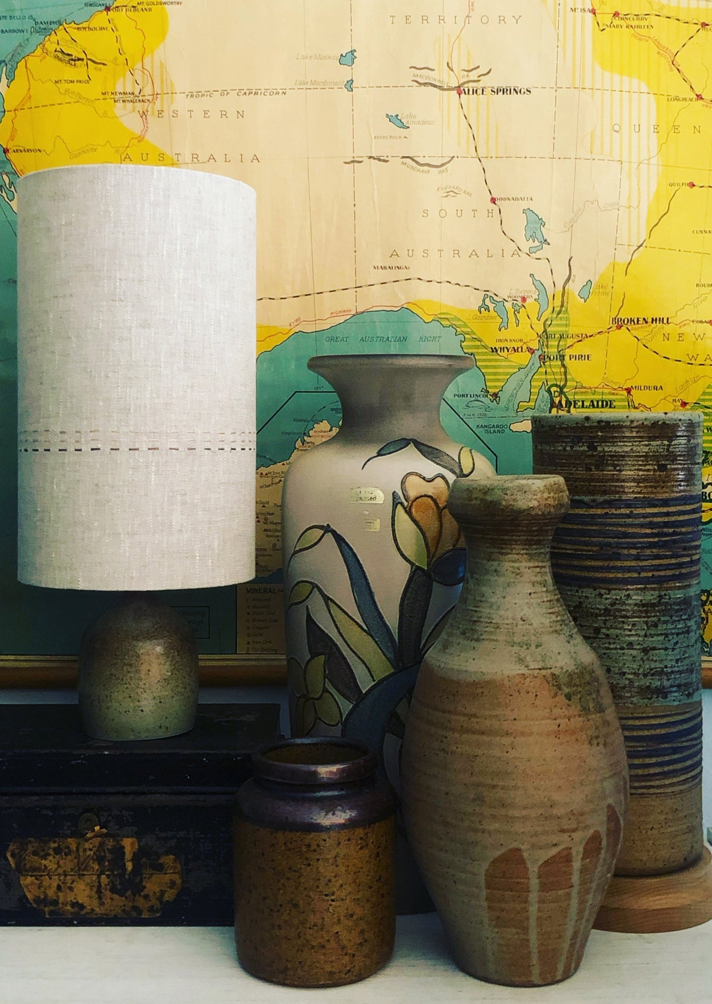 handstitched linen lampshade