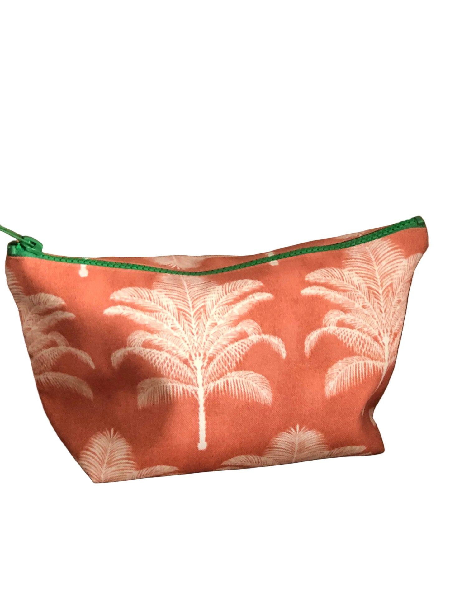 coral palm makeup bag