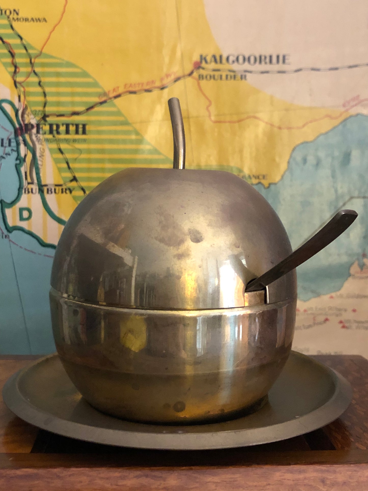Vintage brass sugar bowl x