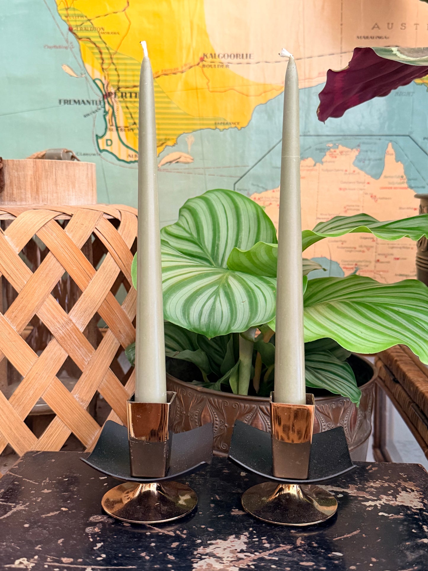 vintage modernist candlesticks