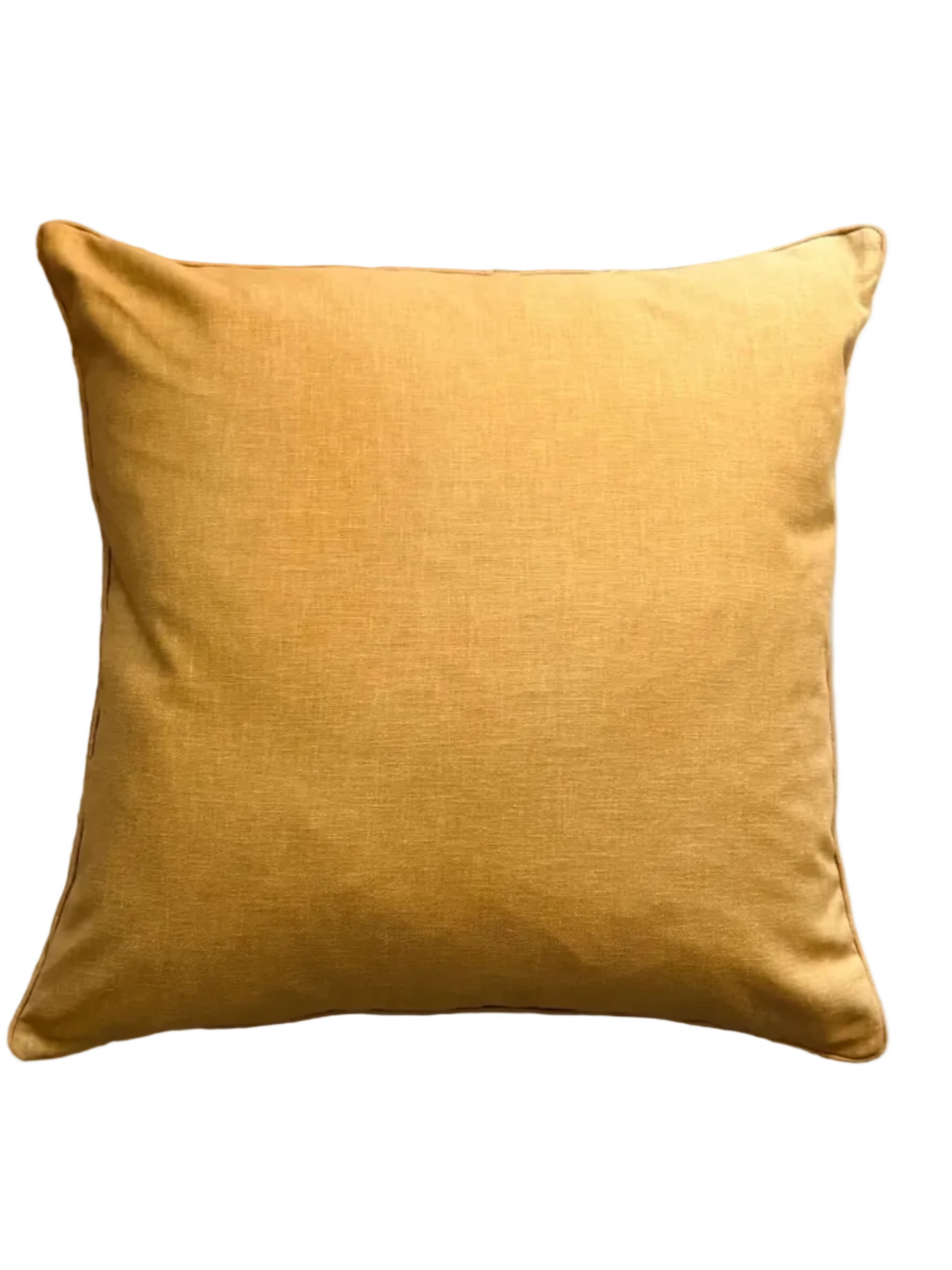 mustard piped cushion