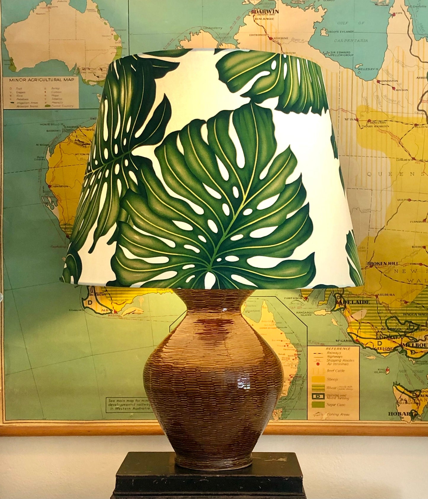 Monstera tapered lampshade