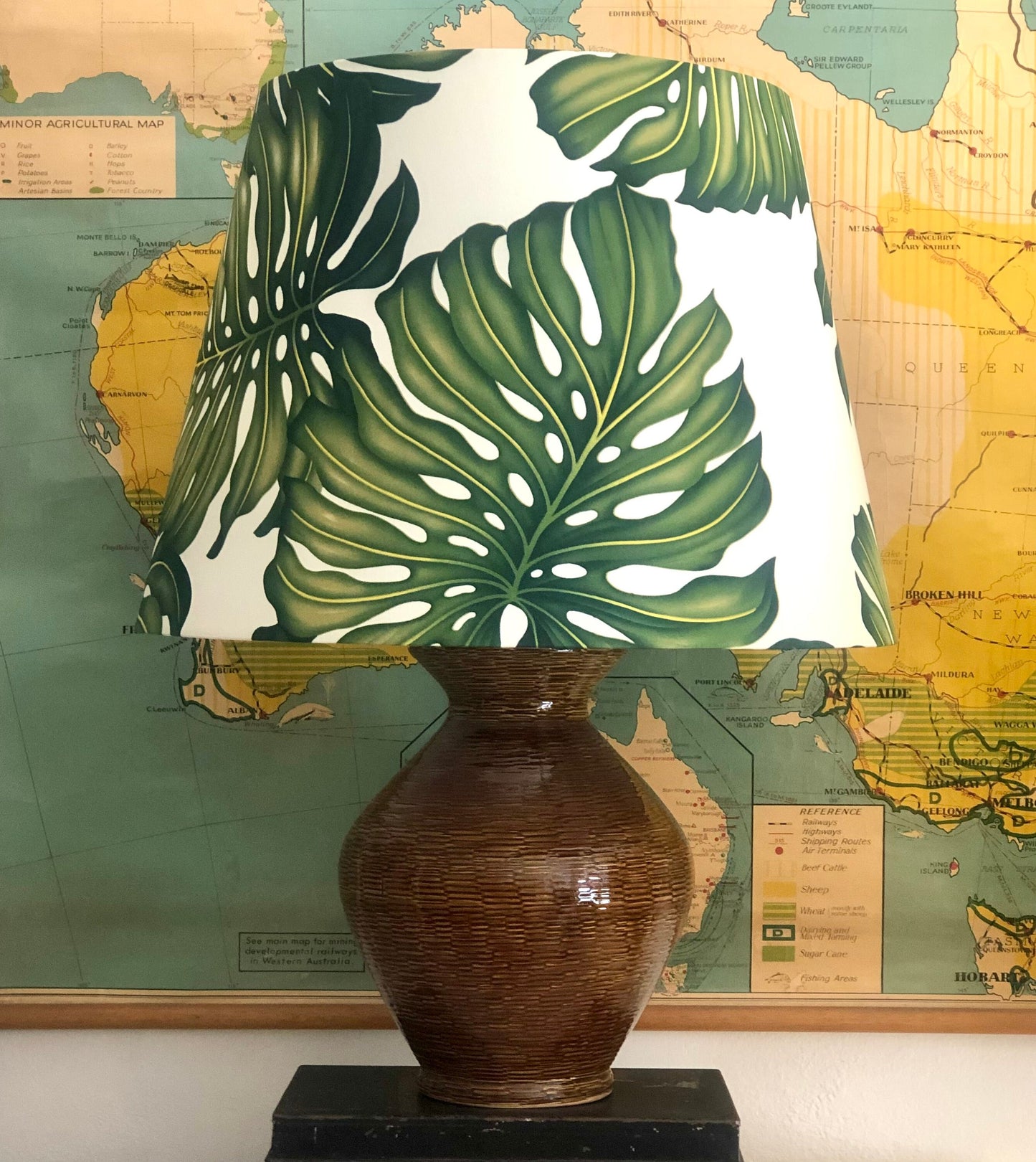 Monstera tapered lampshade