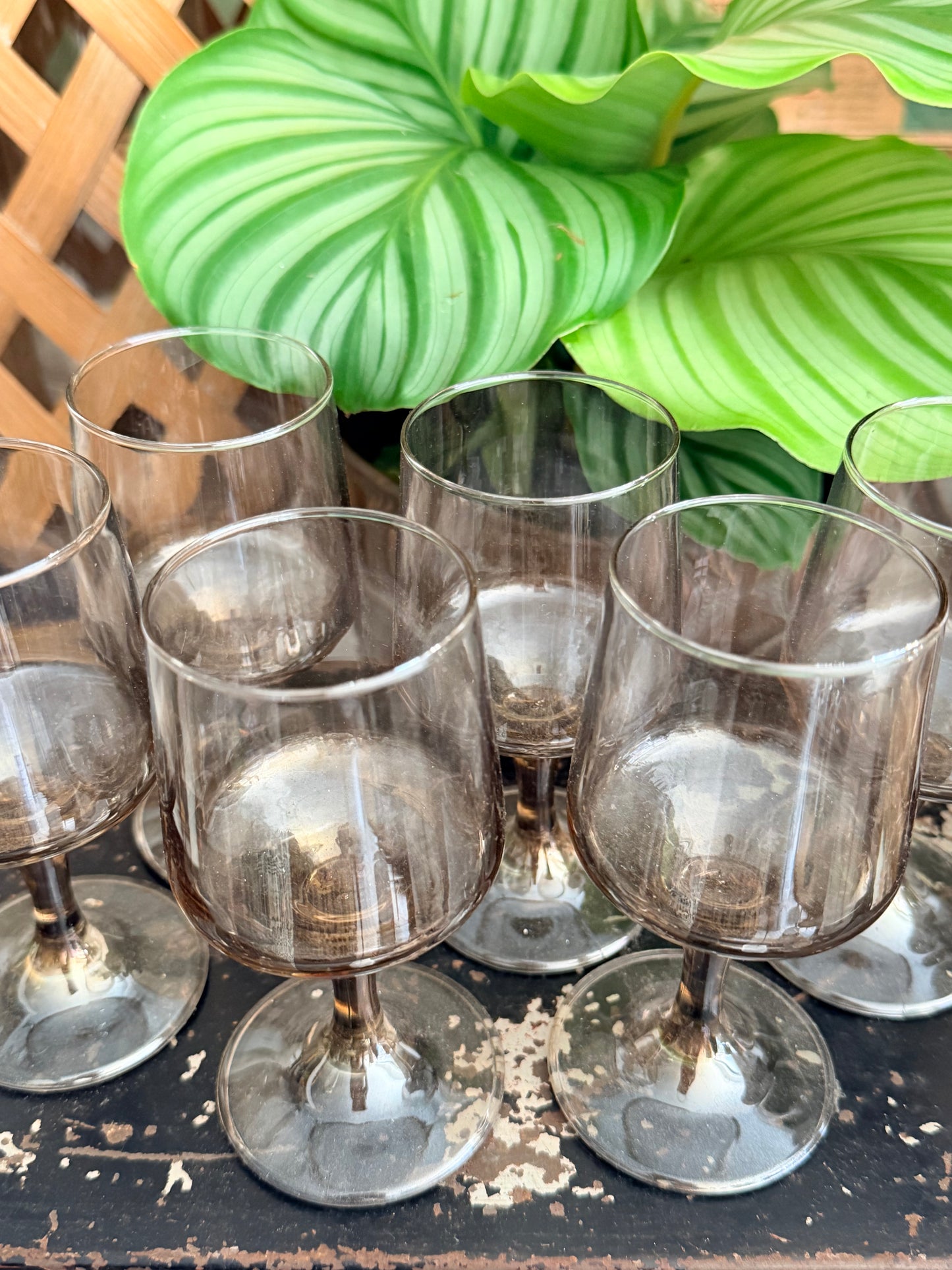 retro set pearlised glasses