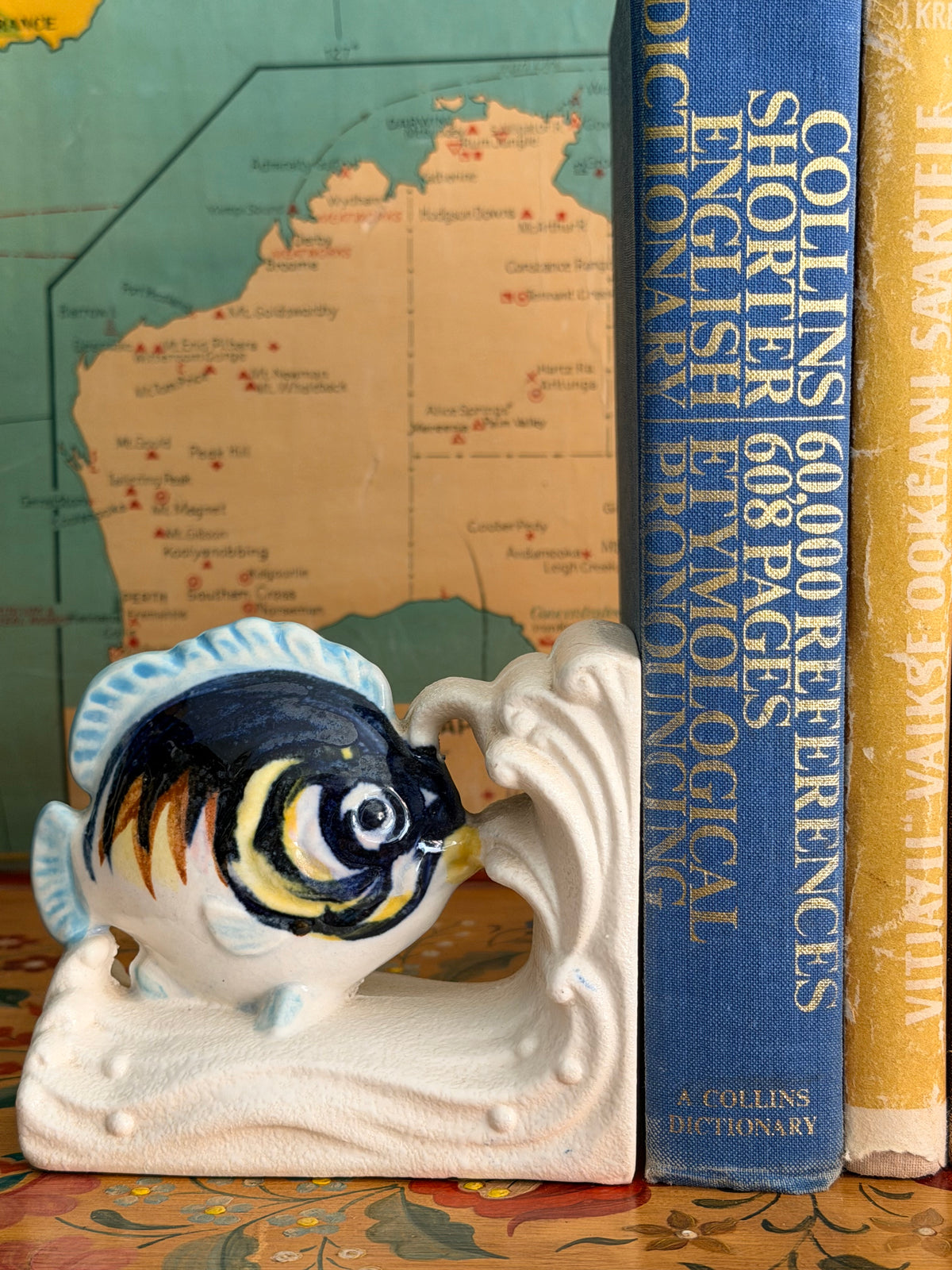 Retro ceramic fish bookends