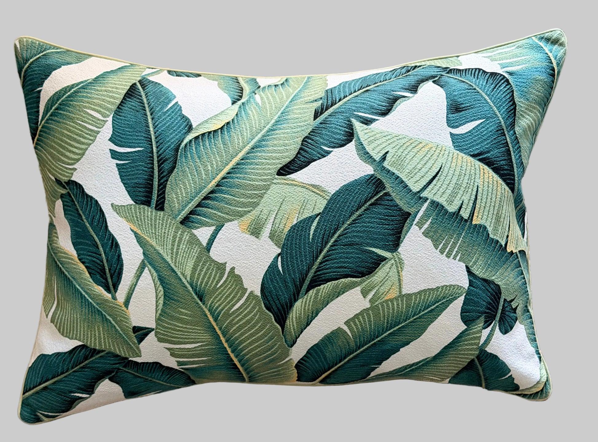 retro hawaiian tropical banana leaf cushion