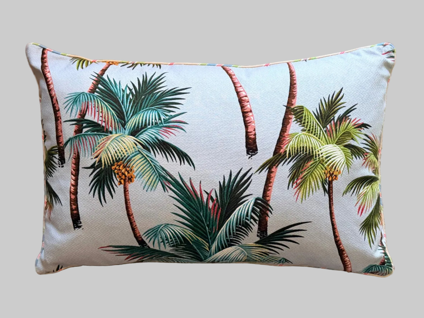 sky blue palm tree lumbar cushion