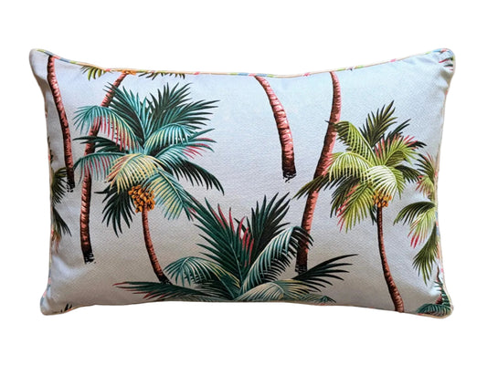 sky blue palm tree lumbar cushion