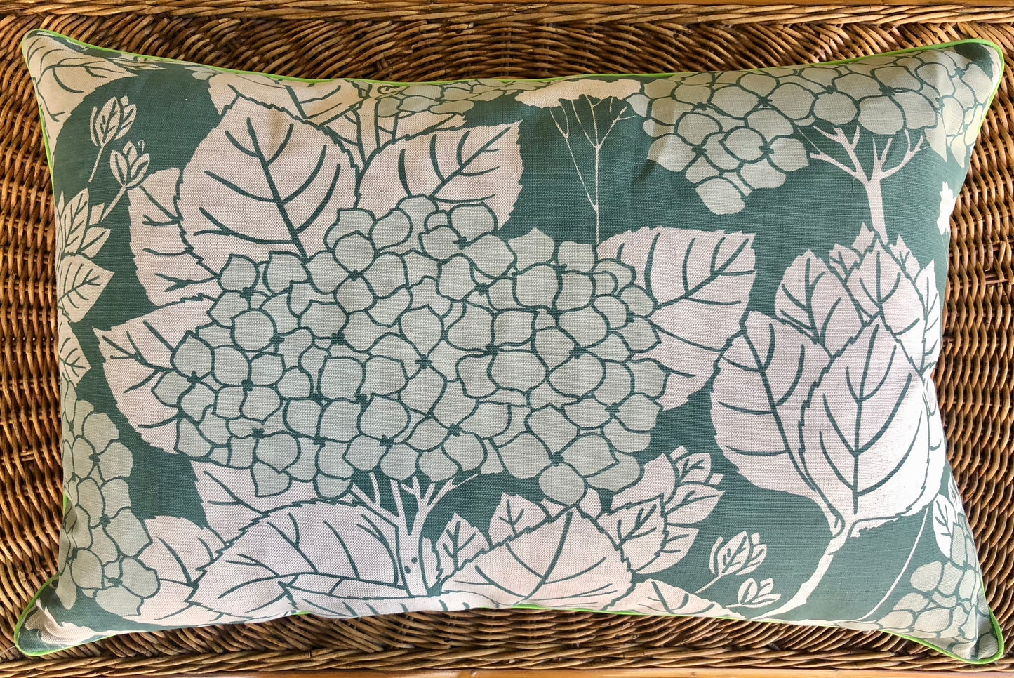 sage hydrangea cushions