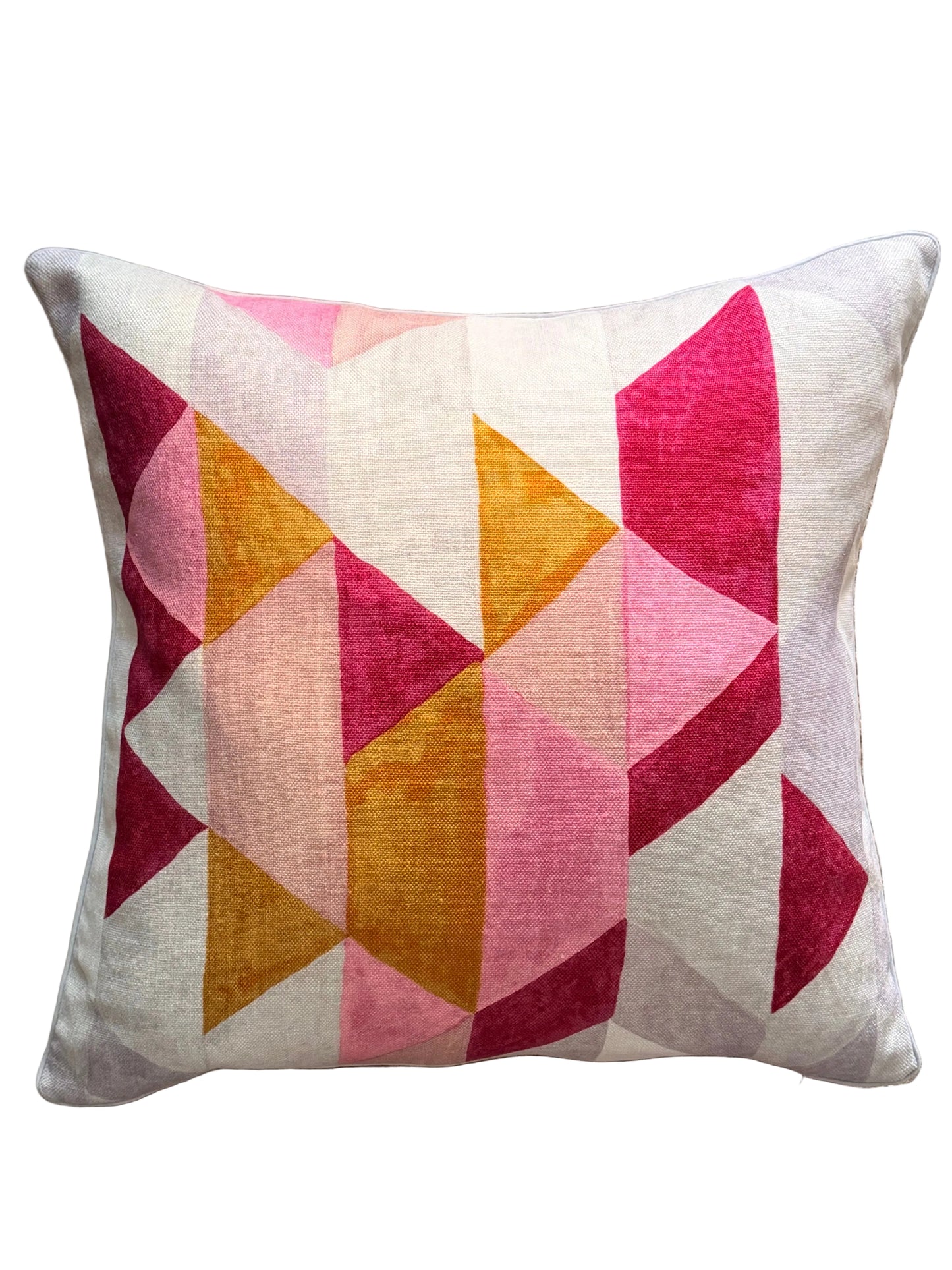 raspberry chevron cushion