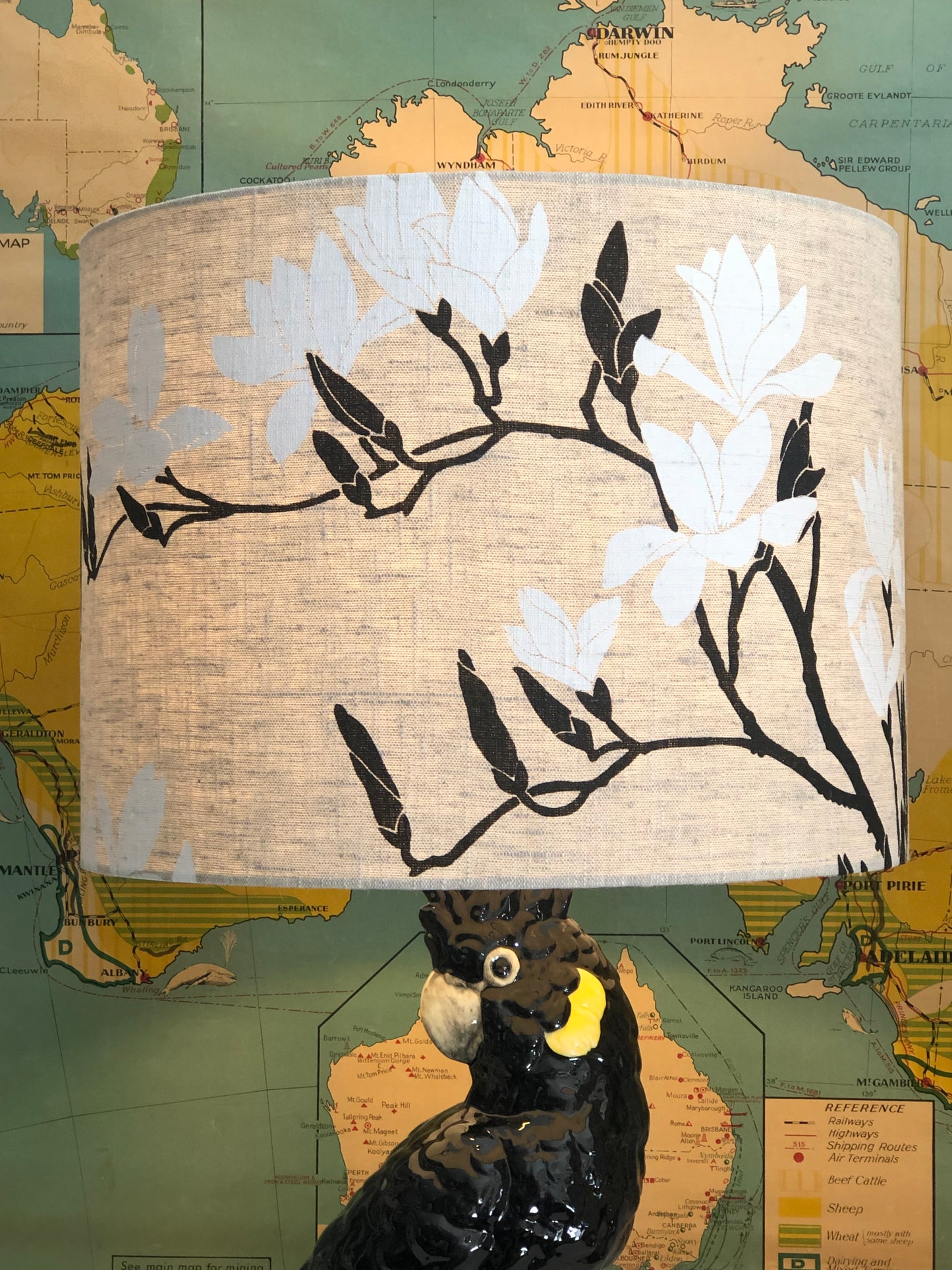 Black Magnolia Lampshade