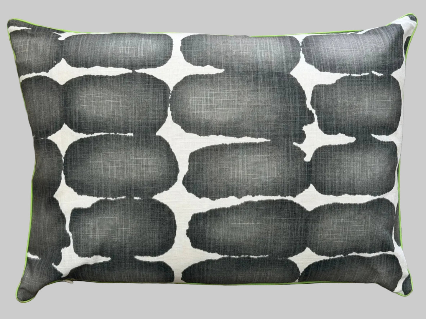 charcoal abstract dot lumbar cushion