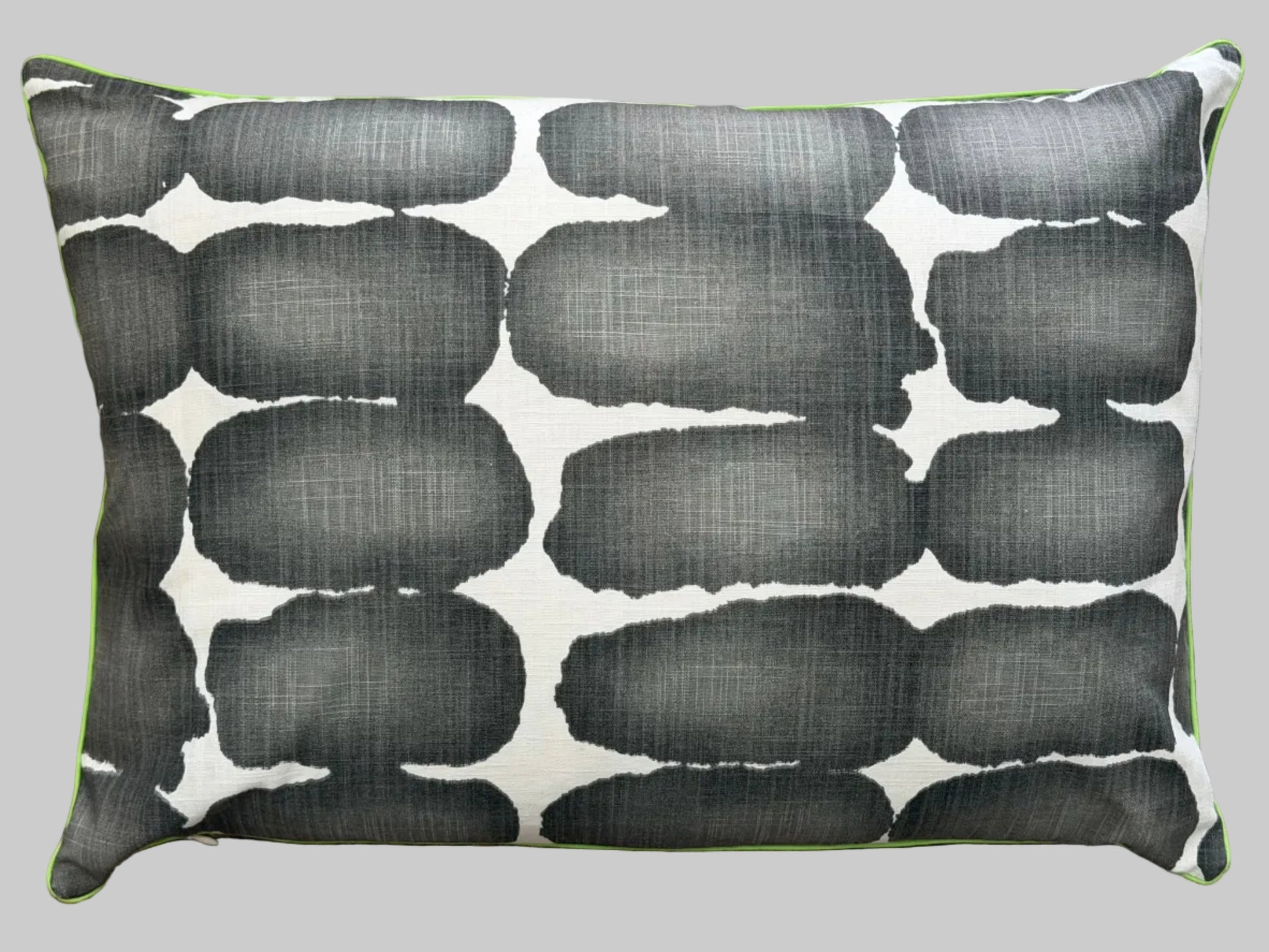 charcoal abstract dot lumbar cushion