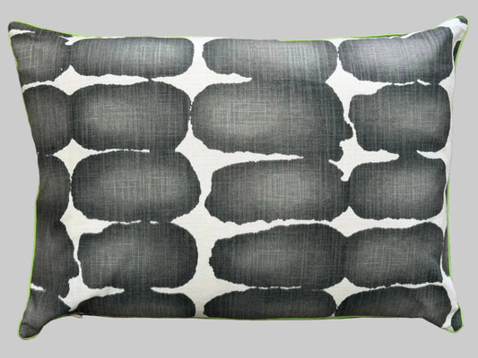 charcoal abstract dot lumbar cushion