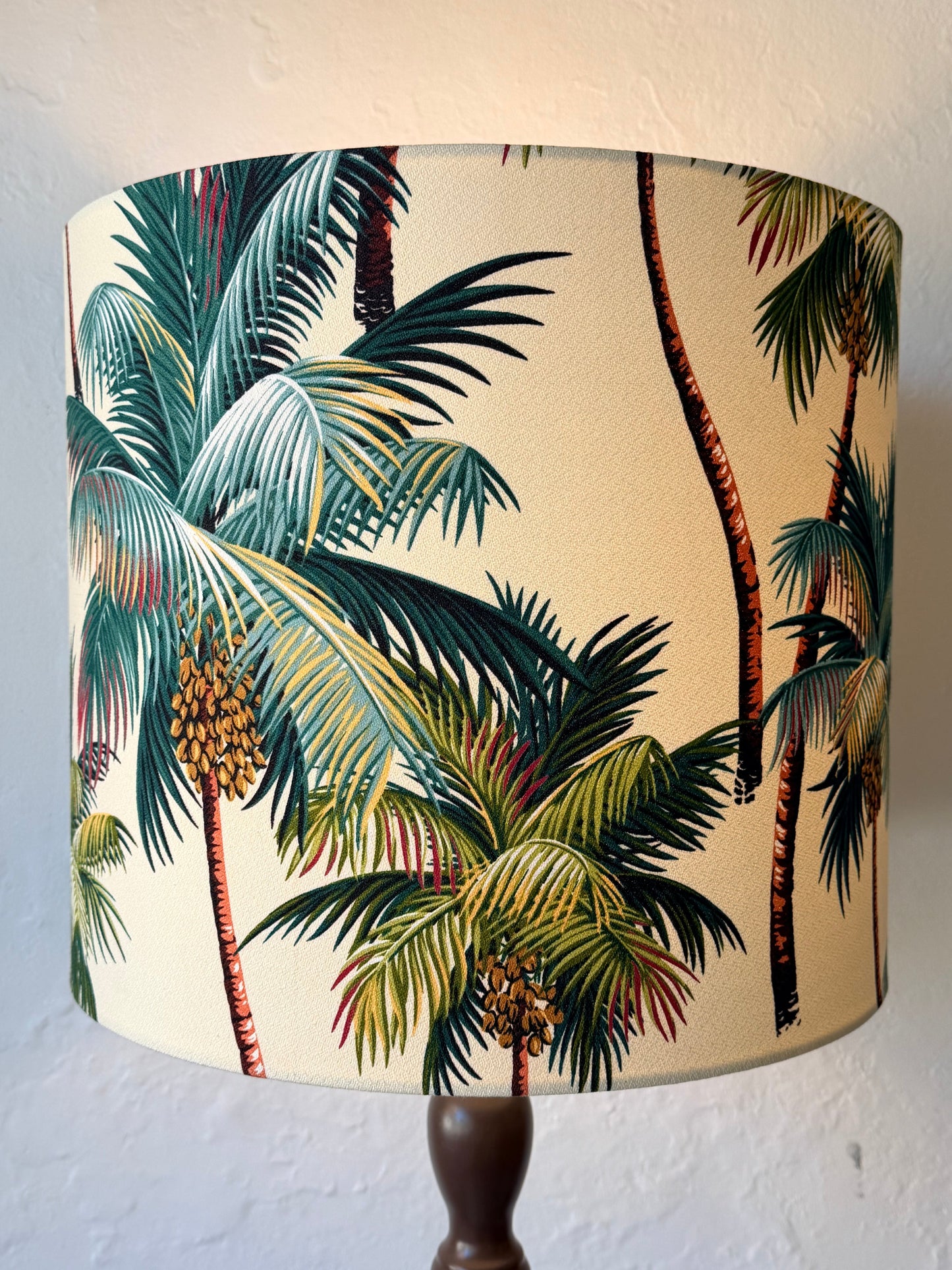 palm tree barkcloth lampshade