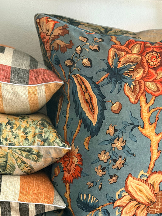 exotic velvet bloom cushions