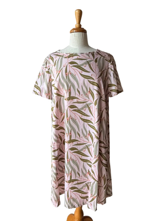 julia dress pink gum leaf