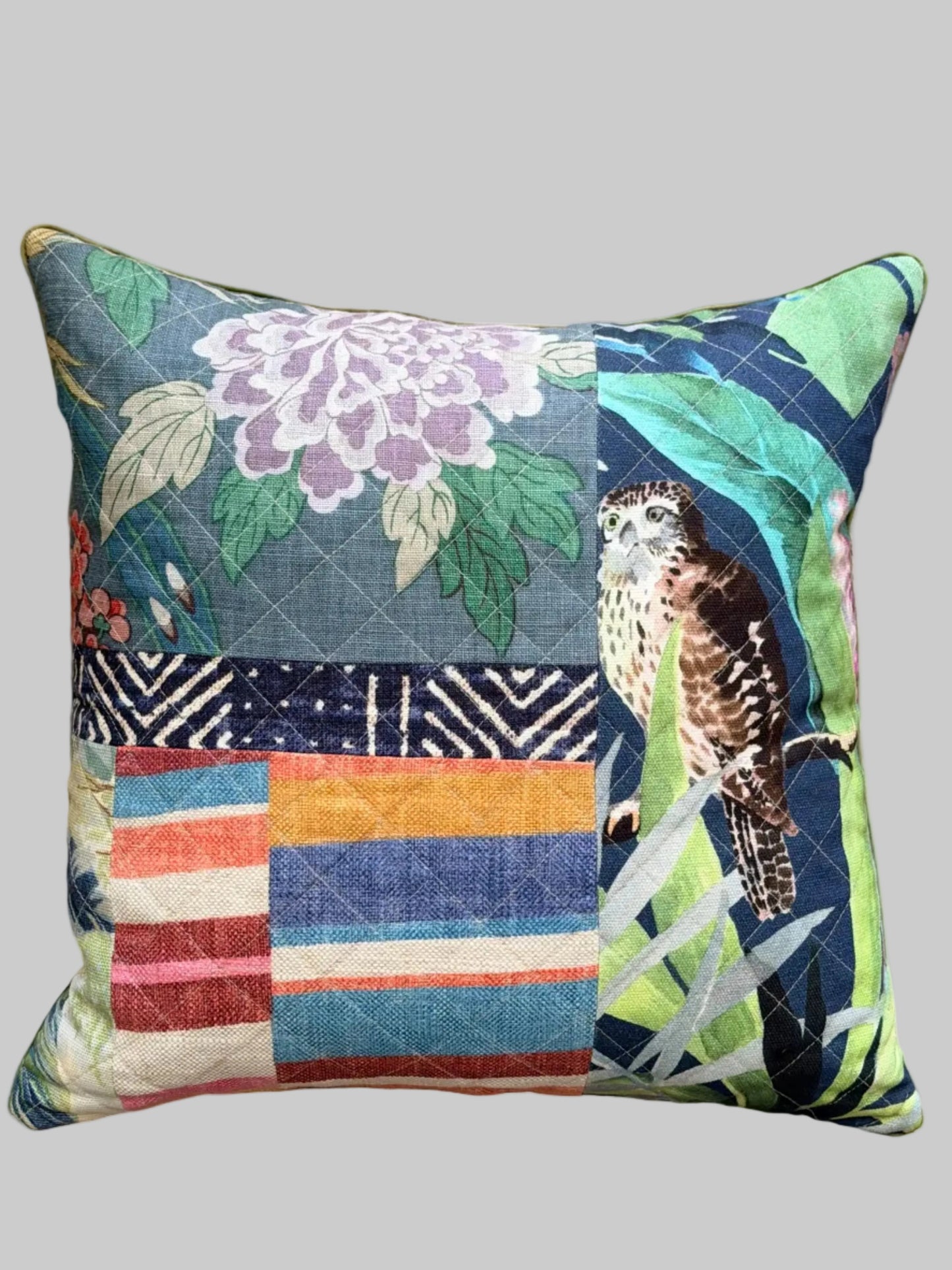 patchwork quilted cushion
