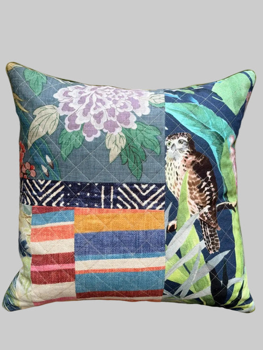 patchwork quilted cushion
