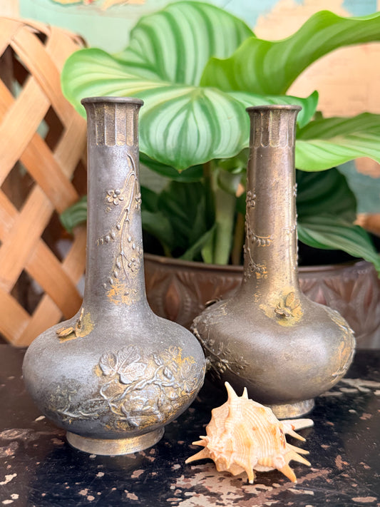 vintage japanese brass vases