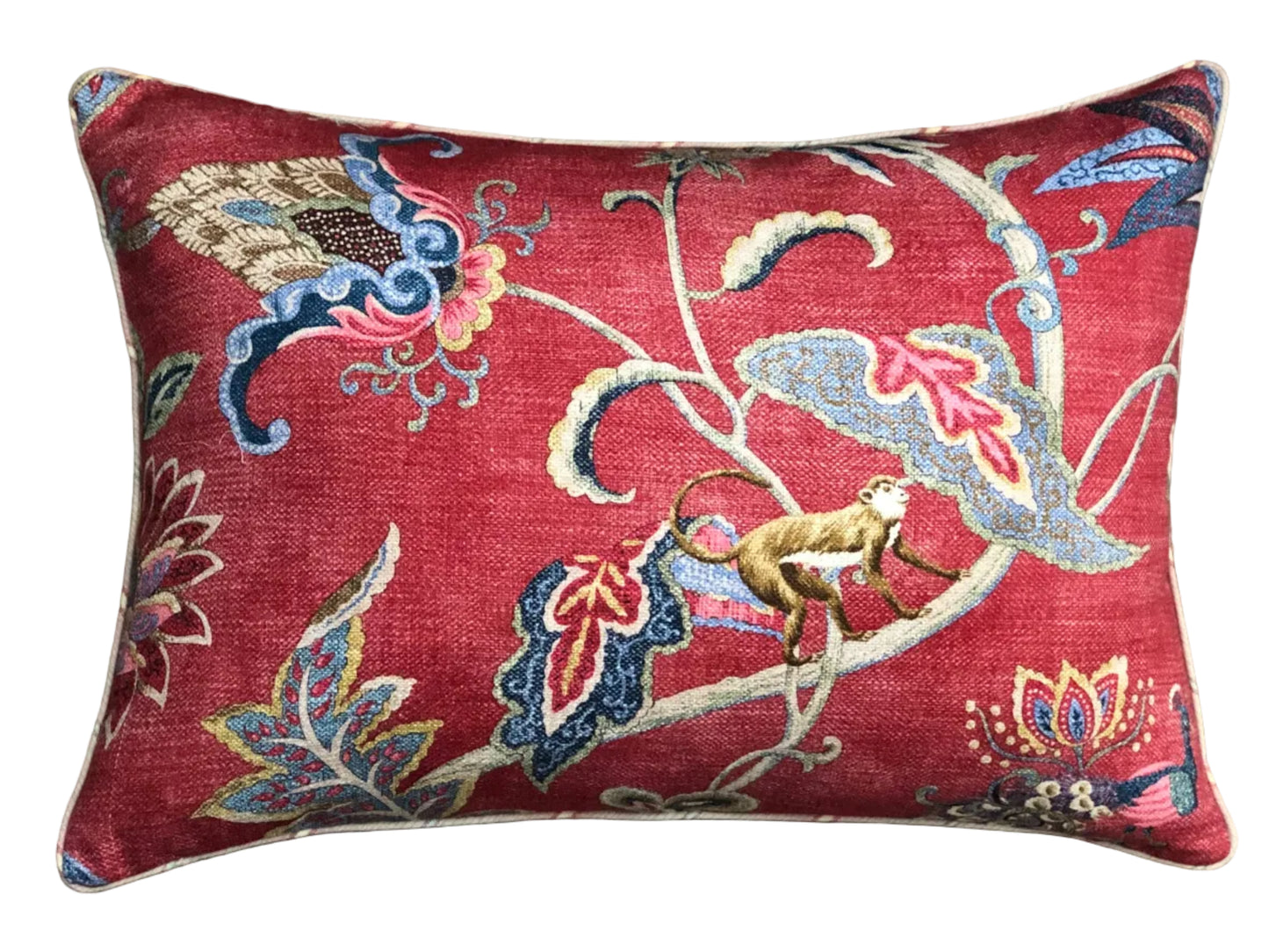 raspberry exotic leopard  lumbar cushion