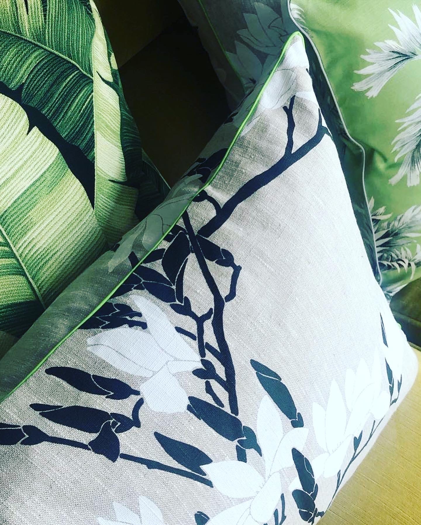 black magnolia cushions