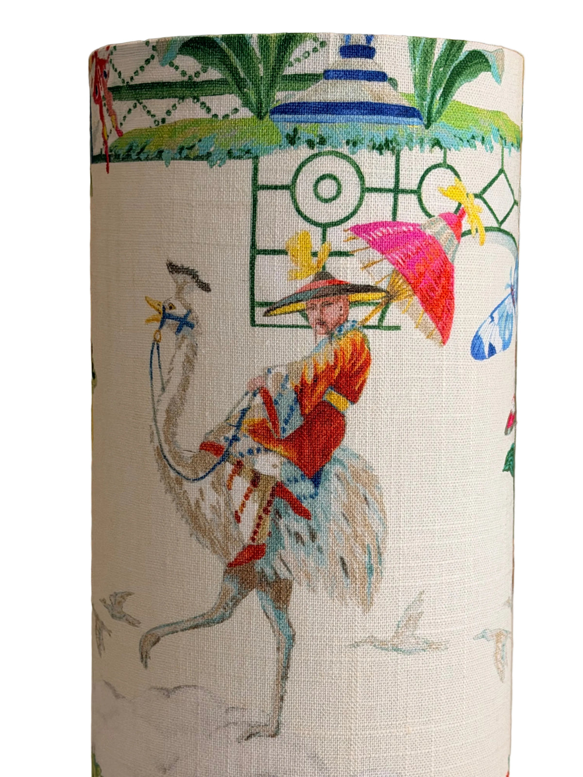 close up chinoiserie lampshade