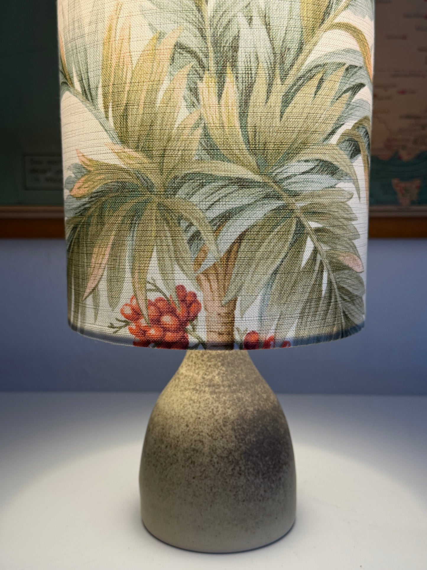 speckeled blush palm aj lamp