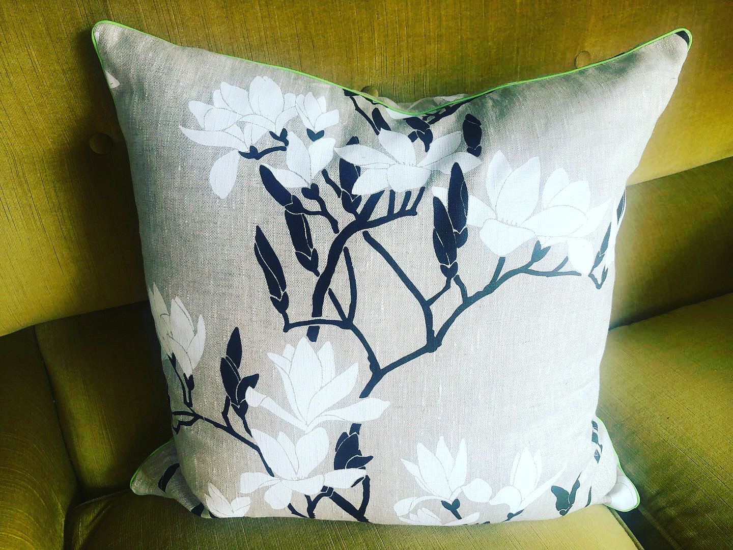 black magnolia cushions