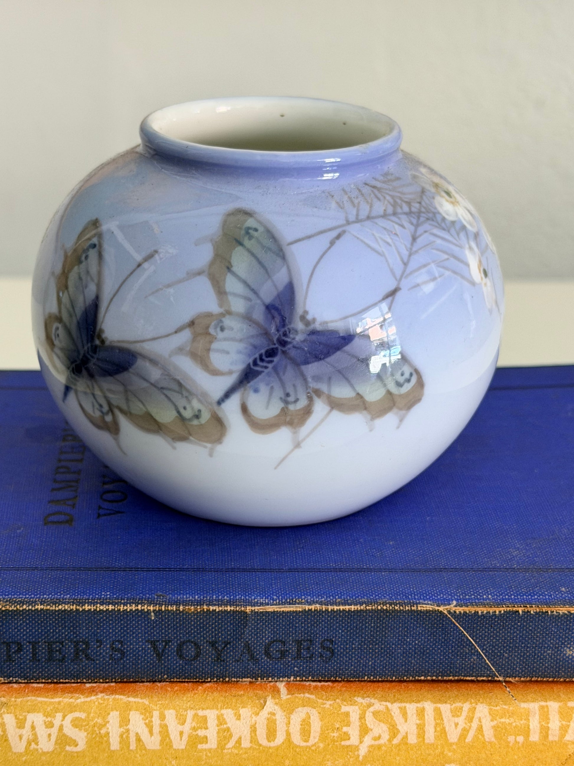Royal Copenhagen butterfly vase
