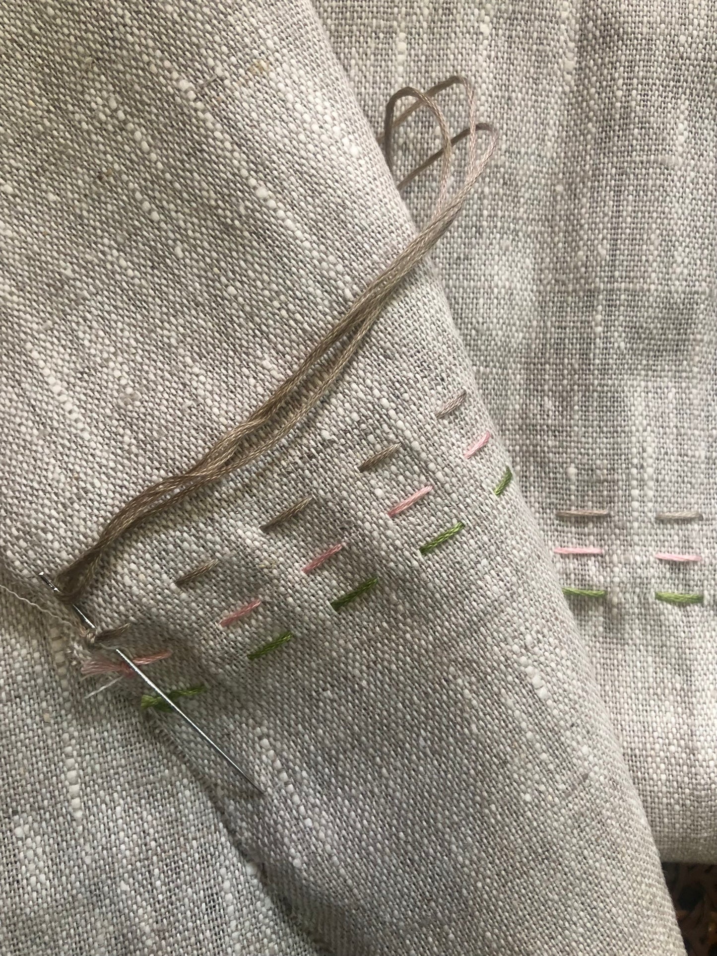 handstitched linen lampshade
