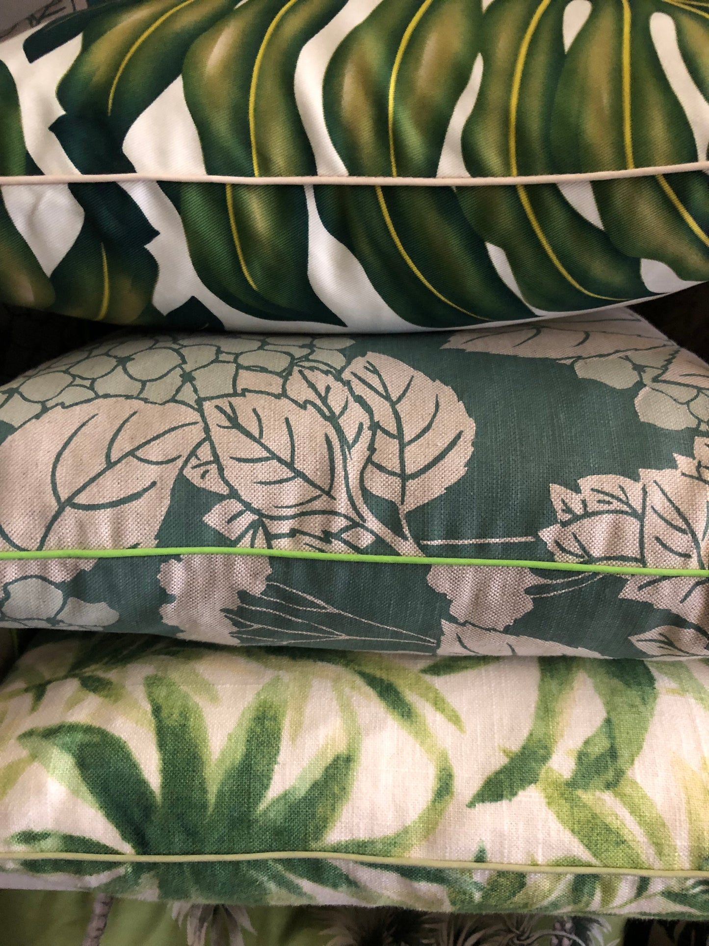 sage hydrangea cushions