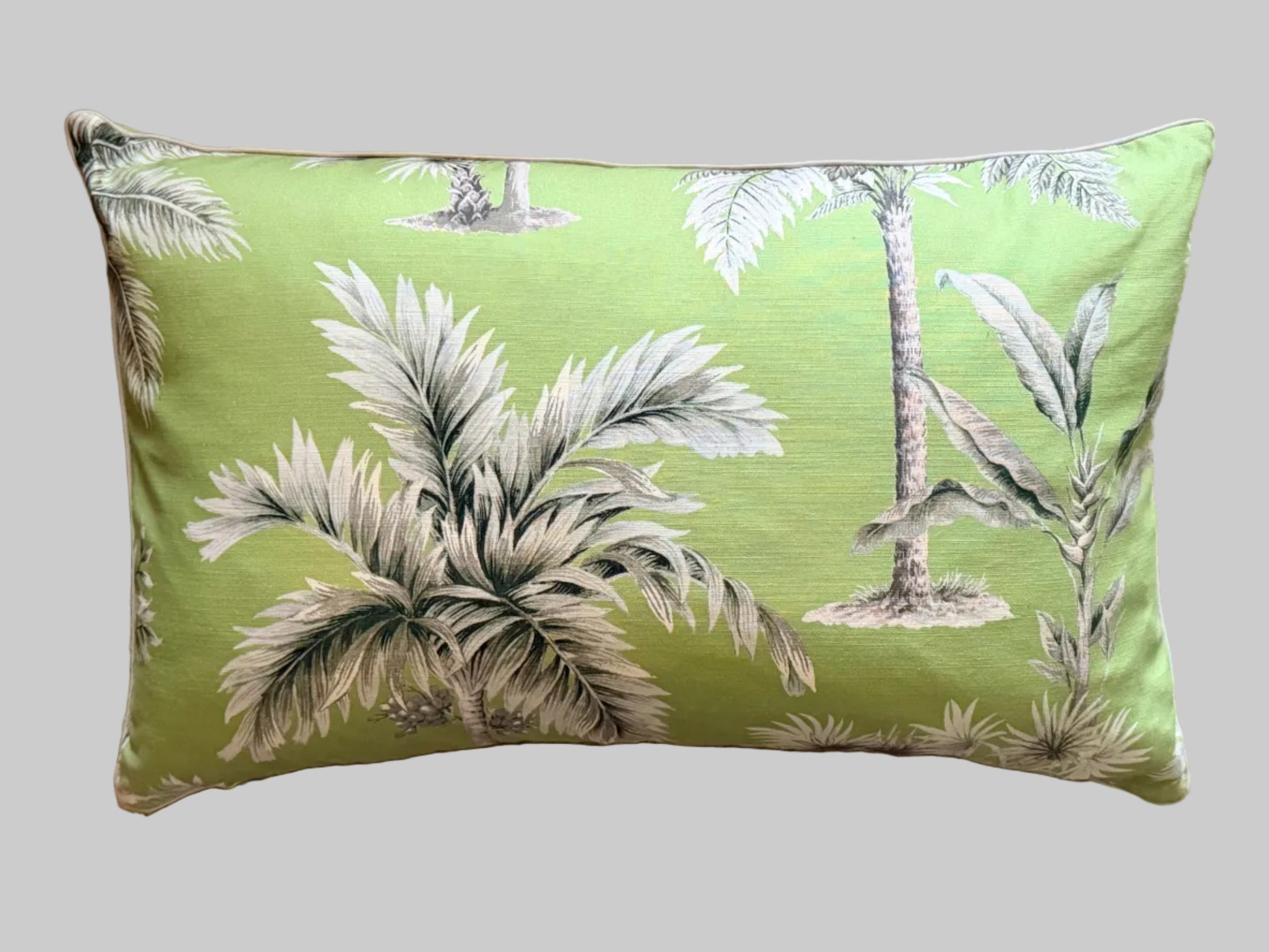 green tropical lumbar cushion