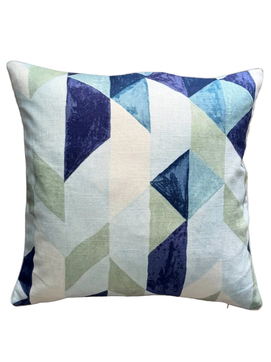 blue chevron cushion
