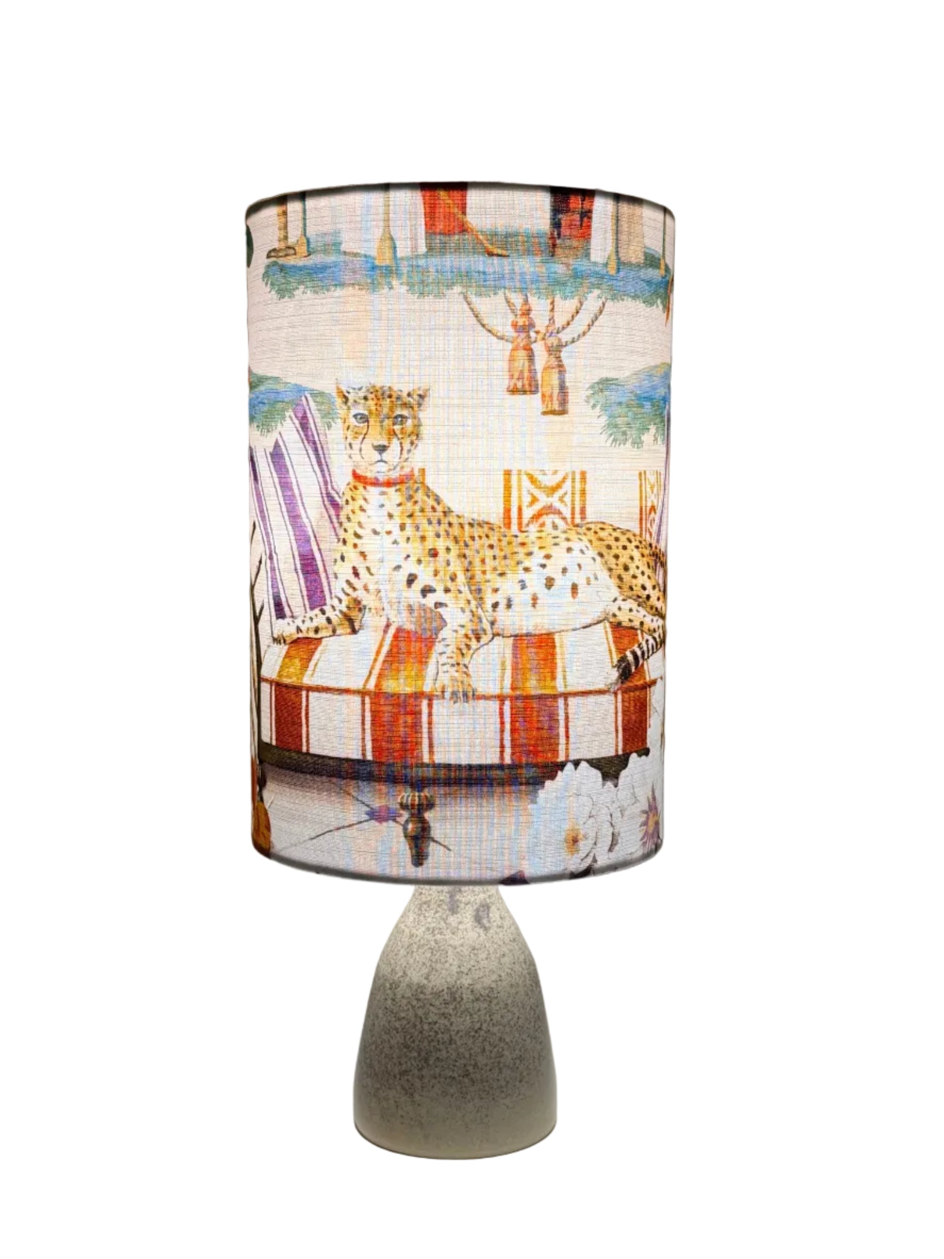 aj crackle leopard table lamp