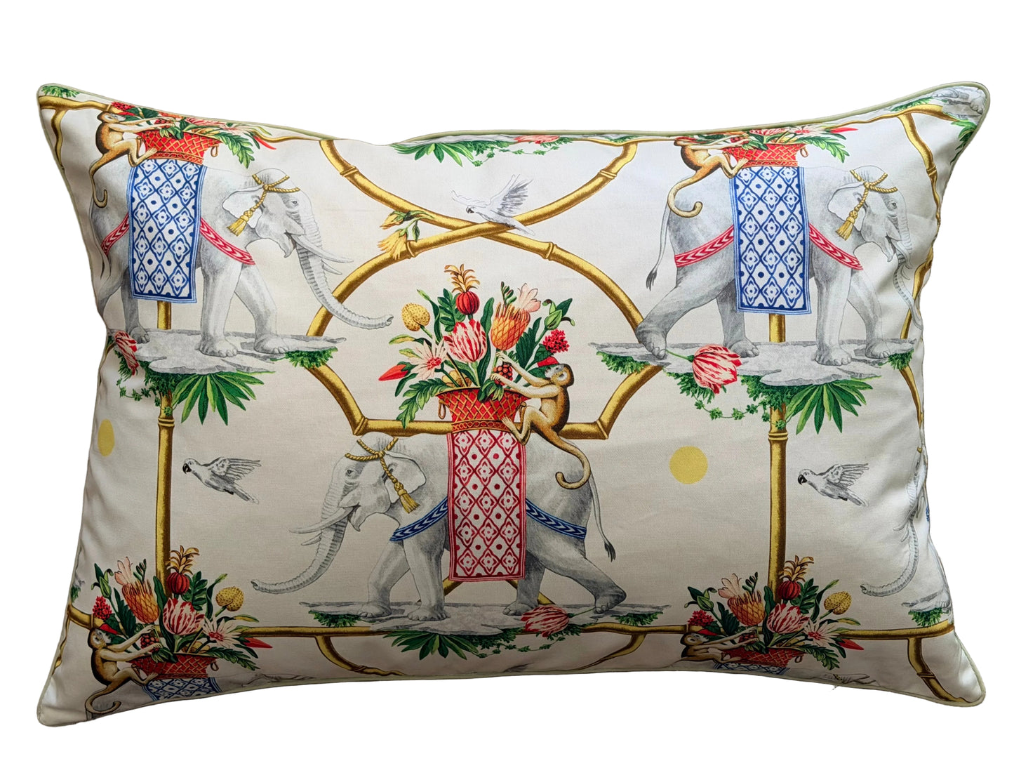British raj elephant lumbar cushion