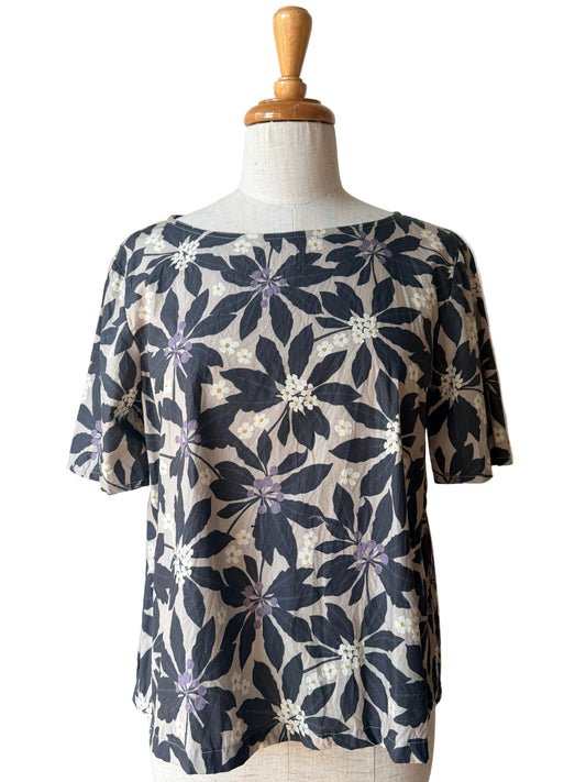 charcoal leaf julia top