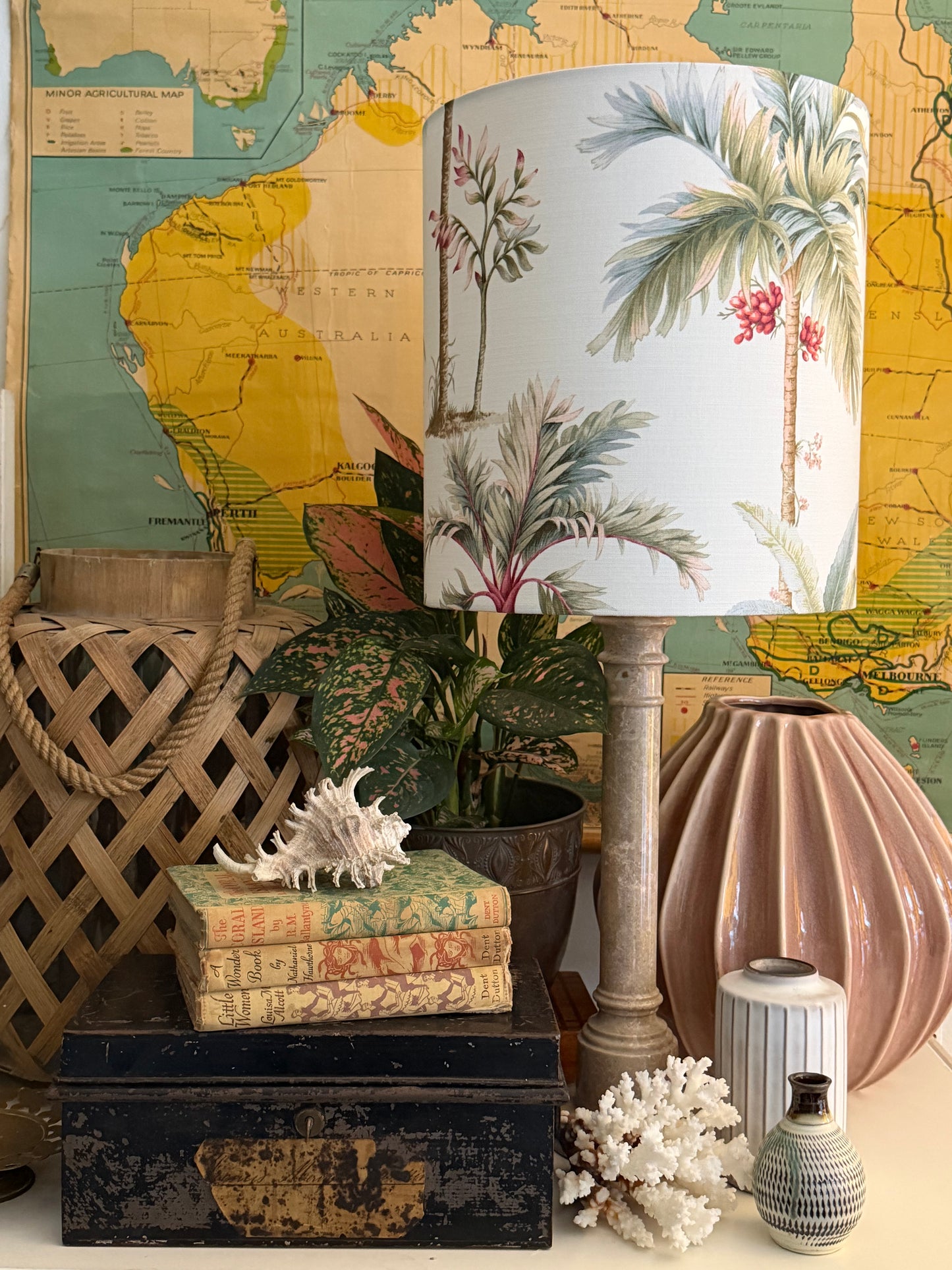 Vintage Column Marble Table Lamp